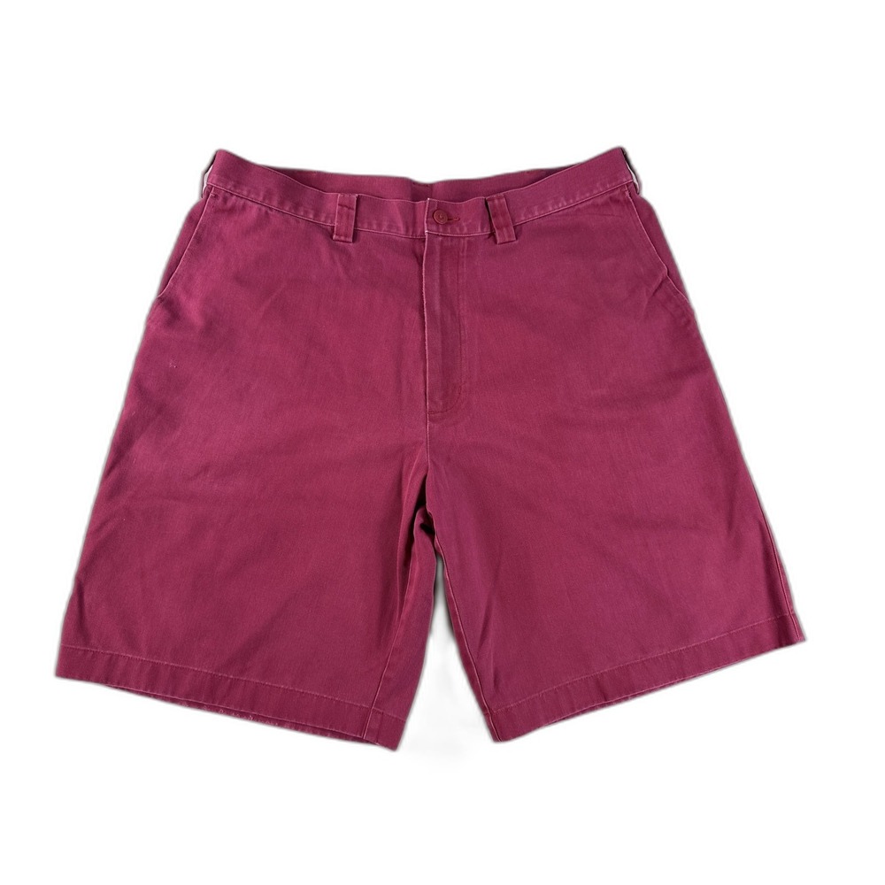 ASHWORTH AM 6174R Chino Shorts W36 Maroon‎ 100% Cotton Pleated Thailand Golf